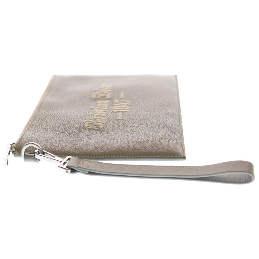 Christian Dior(クリスチャンディオール) 1947 Signature Grained Calfskin Clutch Bag 2ESCA338NFS H62Q 1947 シグネチャー カーフスキンクラッチバッグ グレー