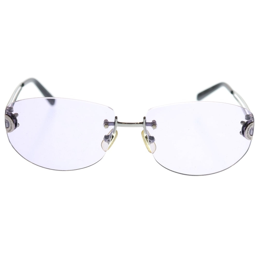 DOLCE & GABBANA(ドルチェアンドガッバーナ) ティアドロップ リムレス サングラス DG446S 眼鏡 シルバー/パープル