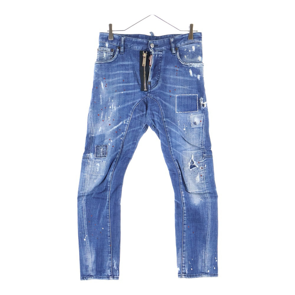 DSQUARED2(ディースクエアード) Square Patch Light Tidy Biker Jeans スクエアパッチバイカーデニム デニムパンツ S74LB0424 インディゴ