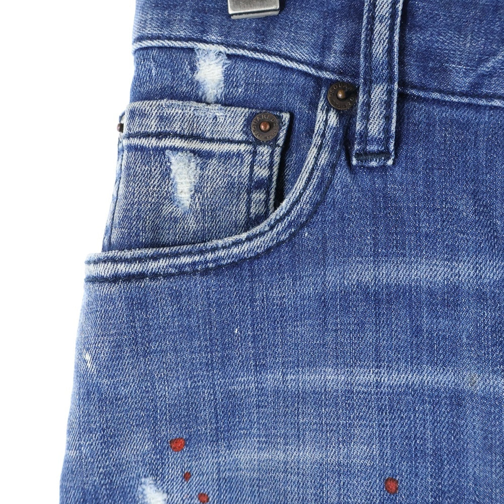 DSQUARED2(ディースクエアード) Square Patch Light Tidy Biker Jeans スクエアパッチバイカーデニム デニムパンツ S74LB0424 インディゴ