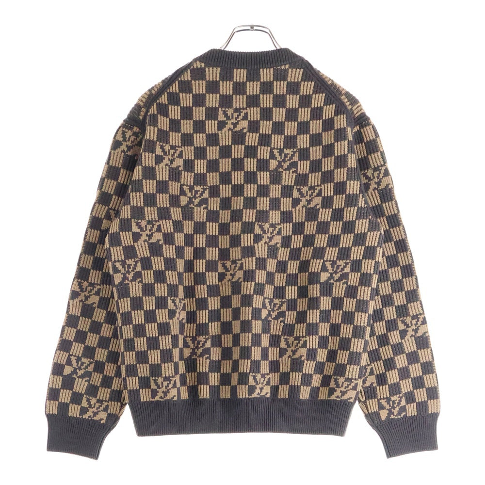 LOUIS VUITTON(ルイヴィトン) 21AW ダミエ クルーネックニット ブラウン RM212 ZLL HLN77W
