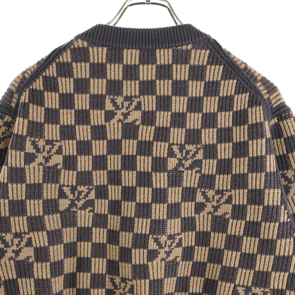 LOUIS VUITTON(ルイヴィトン) 21AW ダミエ クルーネックニット ブラウン RM212 ZLL HLN77W