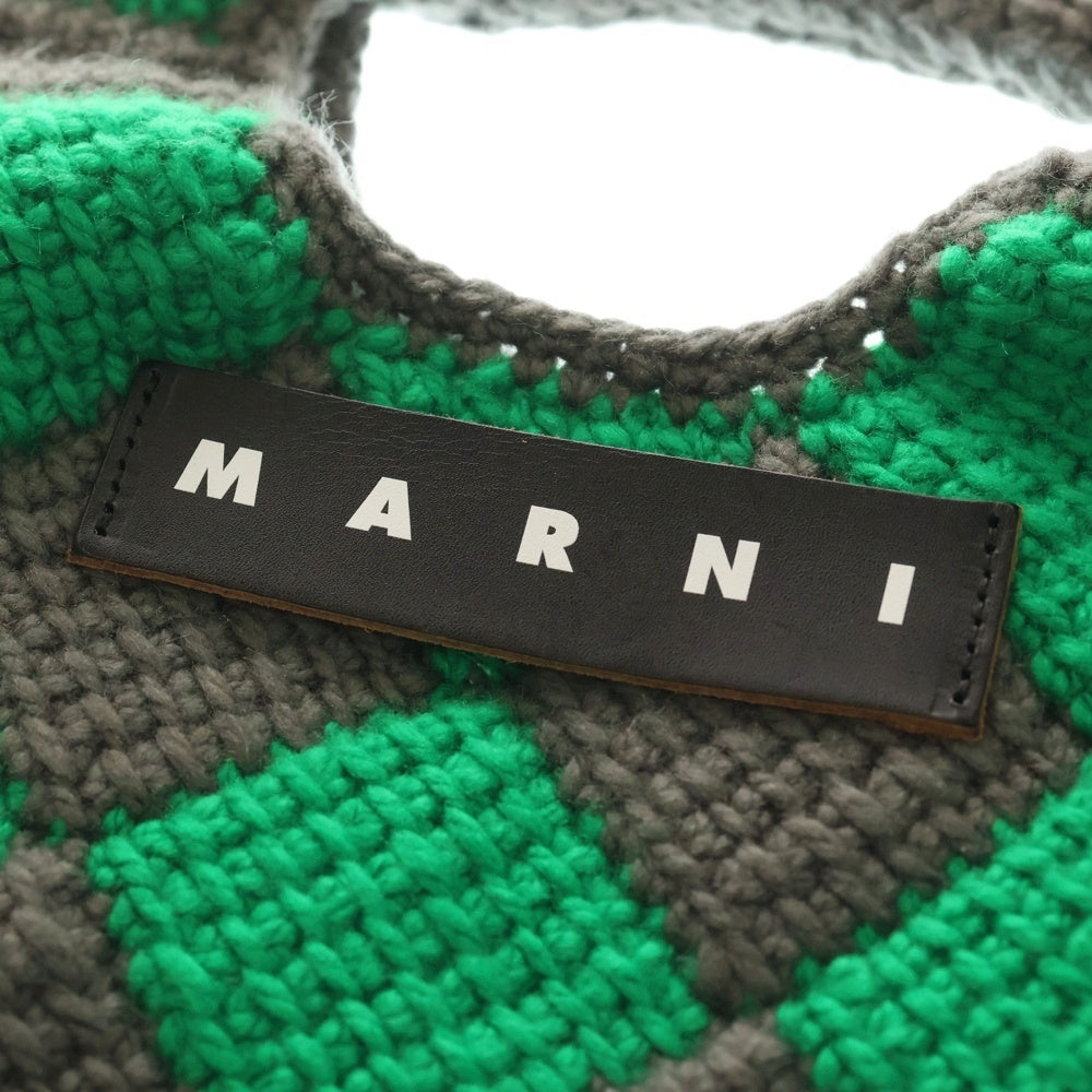 MARNI(マルニ) DIAMOND ニット ミニハンドバッグ グリーン/グレー SHMH0050A0 FW305