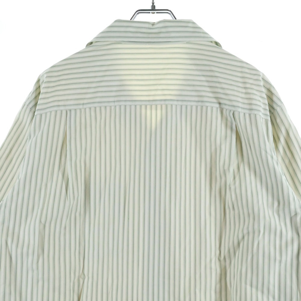 AURALEE(オーラリー) TERRY LINED FINX STRIPE SHIRTS A22SS02FS 裏地パイル ストライプ 半袖シャツ グリーン
