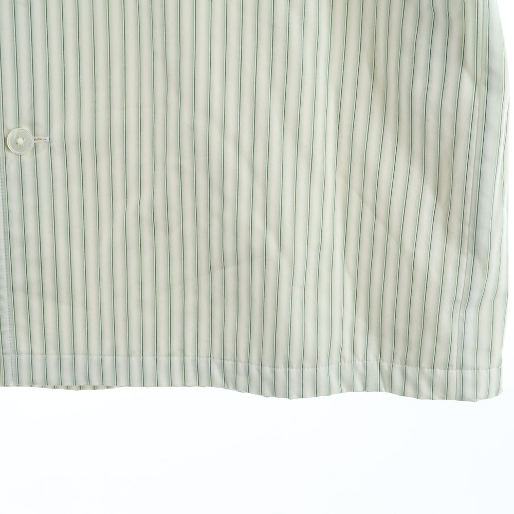 AURALEE(オーラリー) TERRY LINED FINX STRIPE SHIRTS A22SS02FS 裏地パイル ストライプ 半袖シャツ グリーン