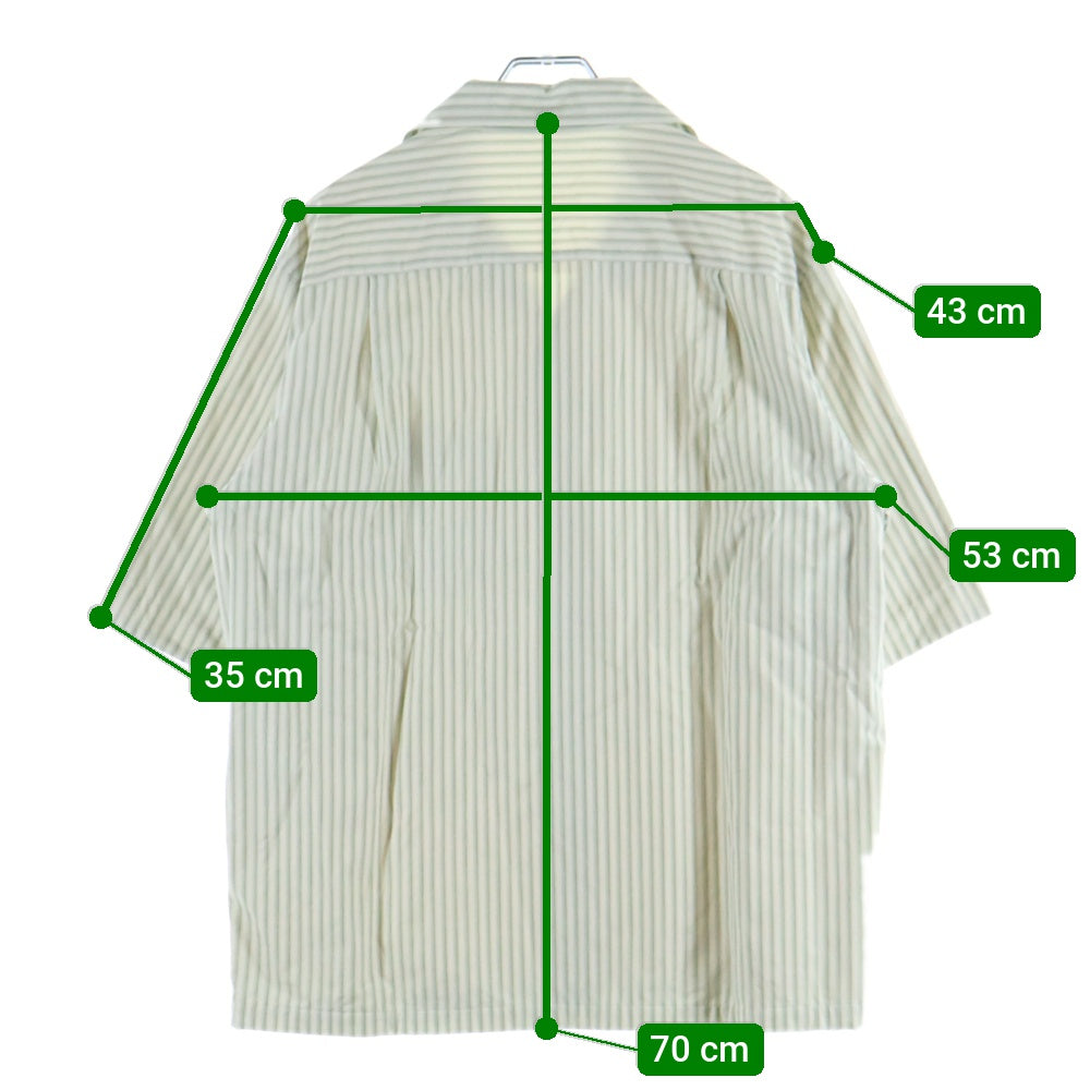 AURALEE / 半袖シャツ/5/コットン/GRN/ストライプ/A22SS02FS22SS/TERRY LINED FINX STR AURALEE(オーラリー) TERRY LINED FINX STRIPE SHIRTS A22SS02FS 裏地