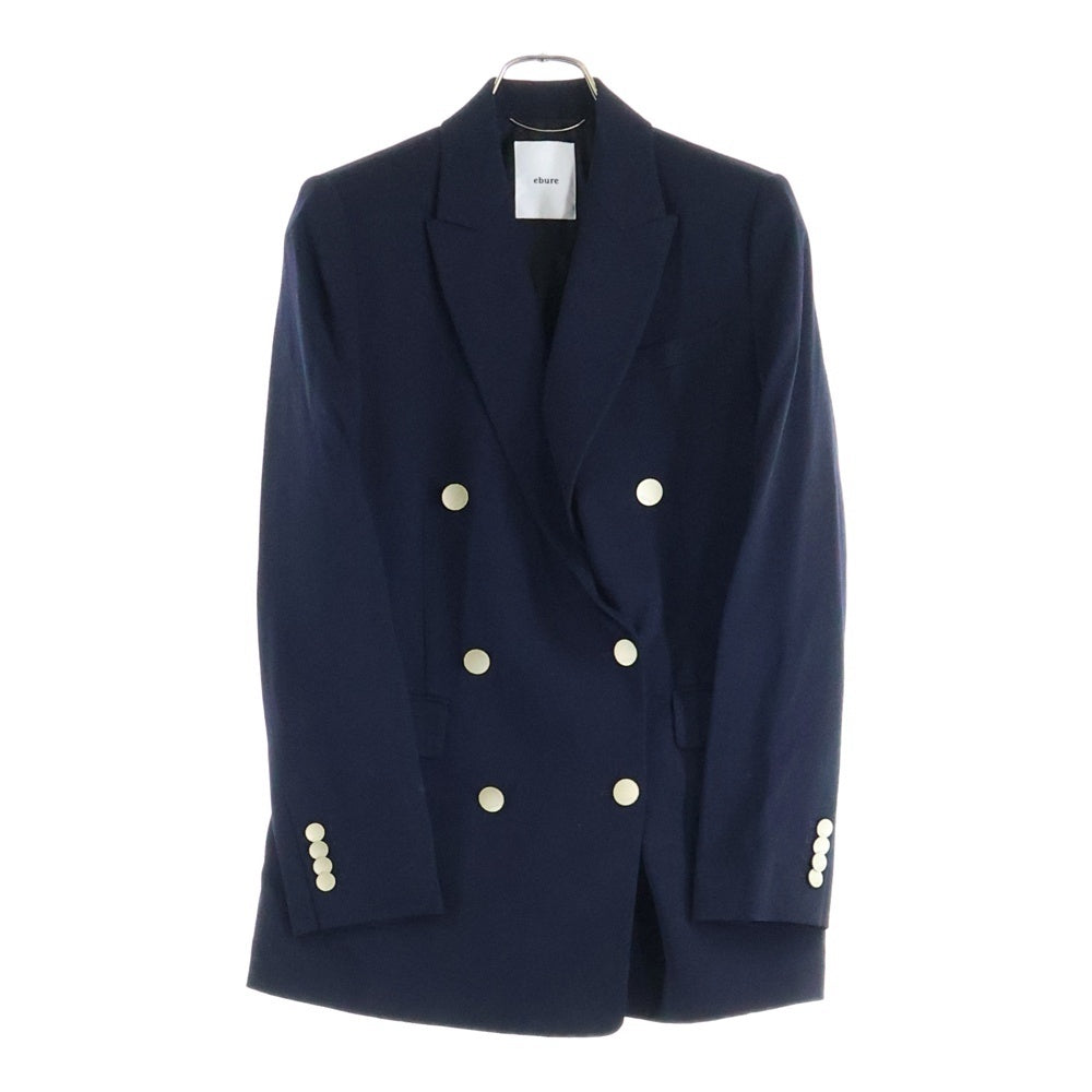 ebure(エブール) ライトドライウール ダブルテーラードジャケット ネイビー レディース 9910400220