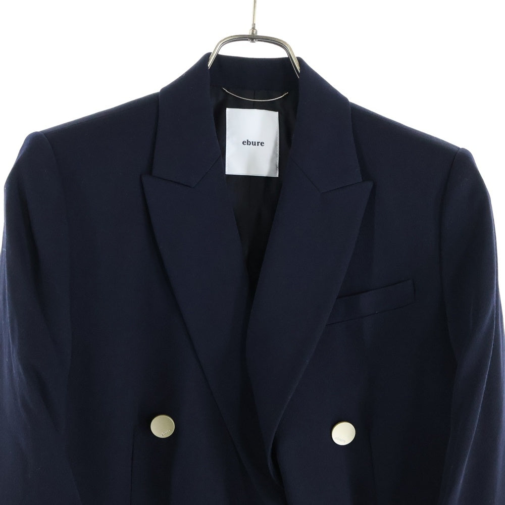 ebure(エブール) ライトドライウール ダブルテーラードジャケット ネイビー レディース 9910400220
