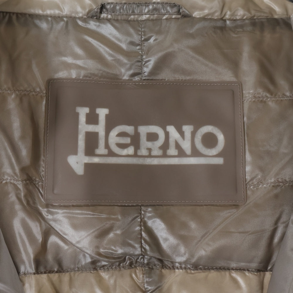 HERNO(ヘルノ) ロング ライトダウンベスト ベージュ レディース PI0262D-12017