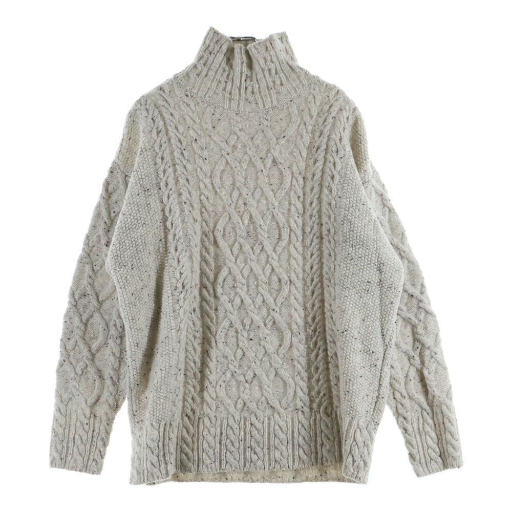 AURALEE(オーラリー) ウールベビー アルパカ ケーブルニットセーター ホワイト A21AT03TC