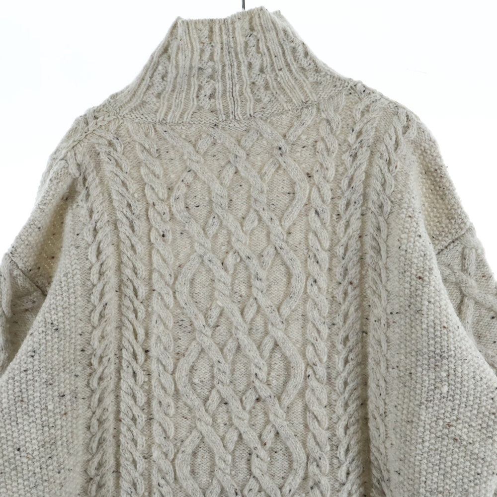 AURALEE(オーラリー) ウールベビー アルパカ ケーブルニットセーター ホワイト A21AT03TC