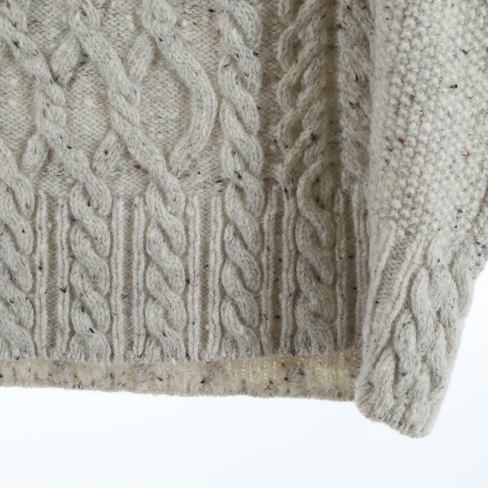 AURALEE(オーラリー) ウールベビー アルパカ ケーブルニットセーター ホワイト A21AT03TC