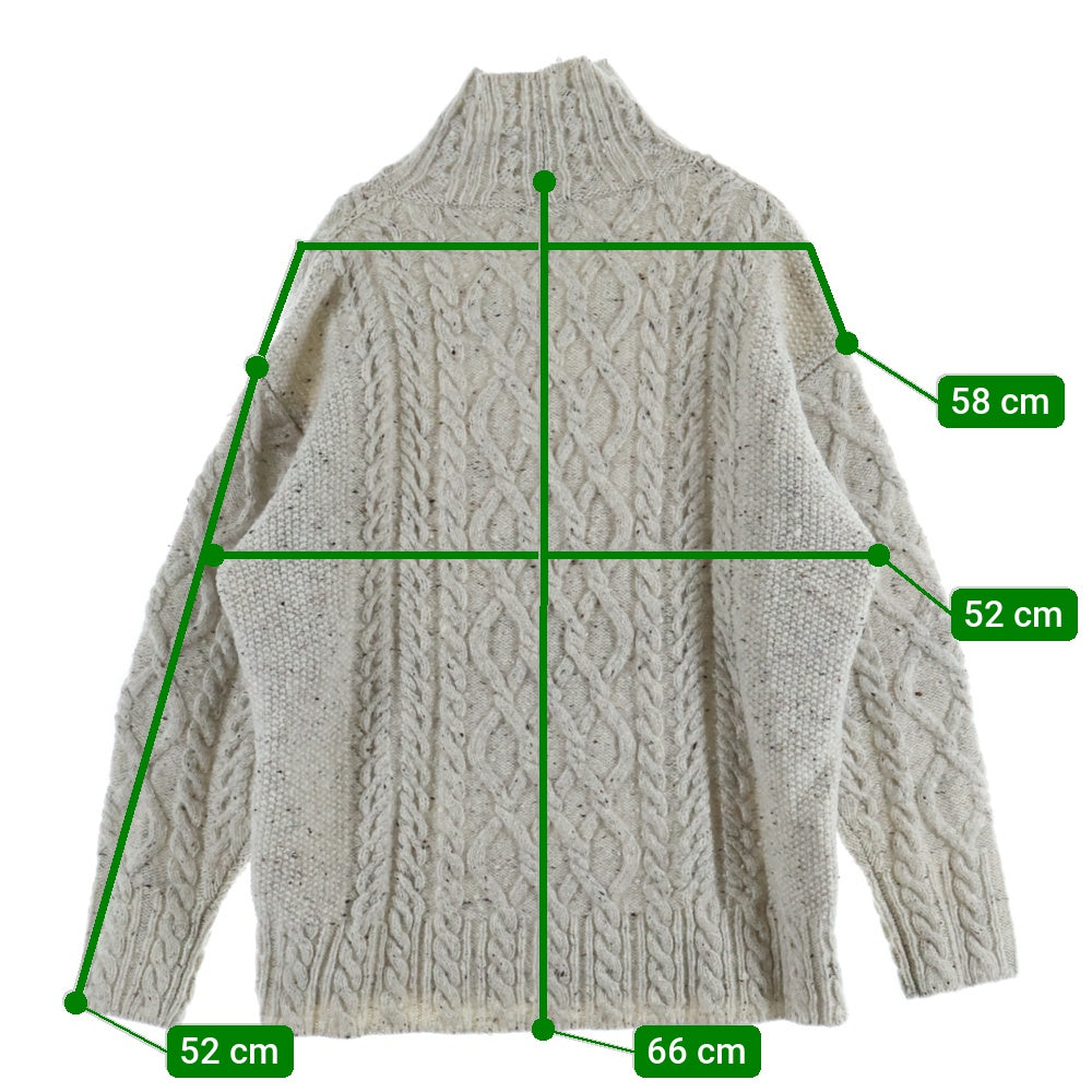 AURALEE(オーラリー) ウールベビー アルパカ ケーブルニットセーター ホワイト A21AT03TC