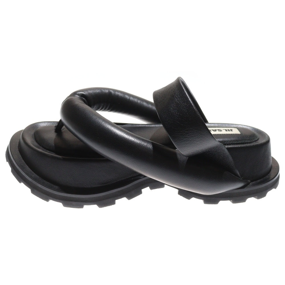 JIL SANDER(ジルサンダー) プラットフォーム レザーサンダル ブラック レディース J15WP0041