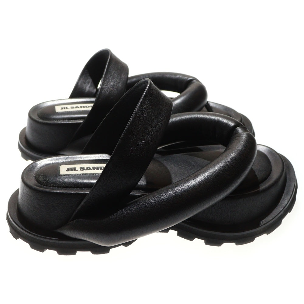 JIL SANDER(ジルサンダー) プラットフォーム レザーサンダル ブラック レディース J15WP0041