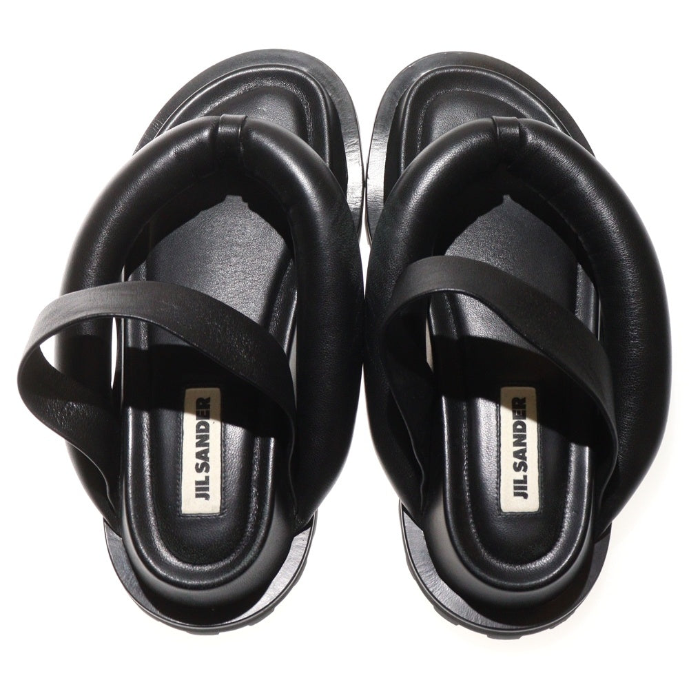 JIL SANDER(ジルサンダー) プラットフォーム レザーサンダル ブラック レディース J15WP0041