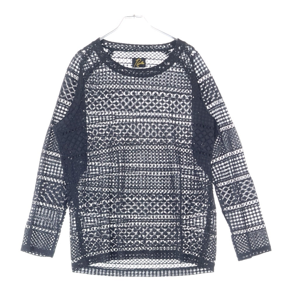 Needles(ニードルス) 19SS ラッセルレースカットソー 長袖Tシャツ ブラック EJ223