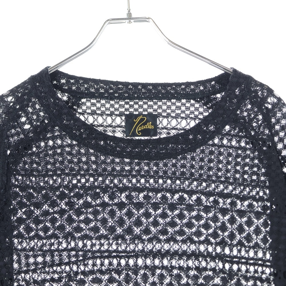 Needles(ニードルス) 19SS ラッセルレースカットソー 長袖Tシャツ ブラック EJ223