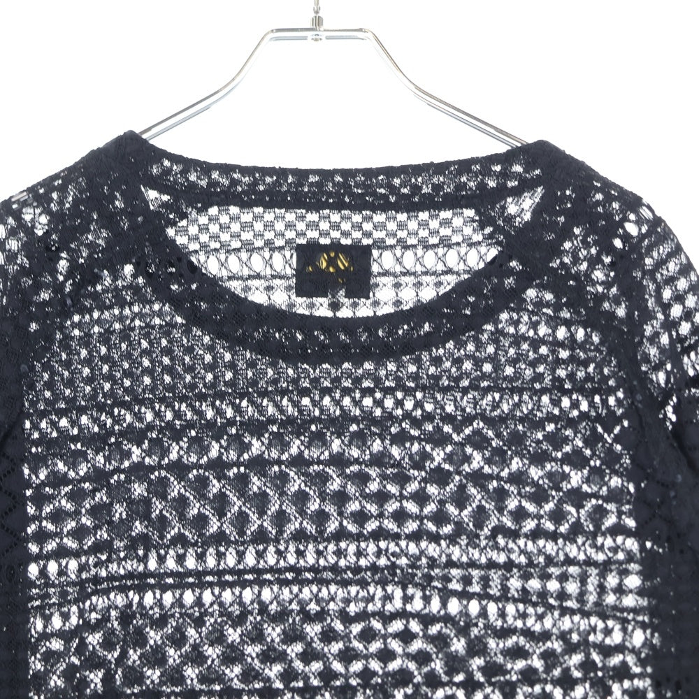 Needles(ニードルス) 19SS ラッセルレースカットソー 長袖Tシャツ ブラック EJ223
