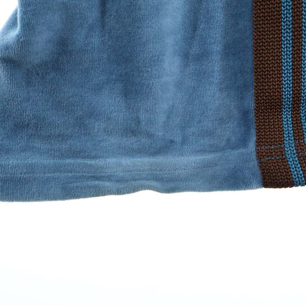Needles(ニードルス) 23SS Narrow Track Pant MR293 バタフライ刺繍 ベロア トラックパンツ ブルー