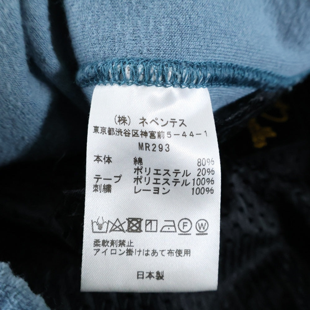 Needles(ニードルス) 23SS Narrow Track Pant MR293 バタフライ刺繍 ベロア トラックパンツ ブルー