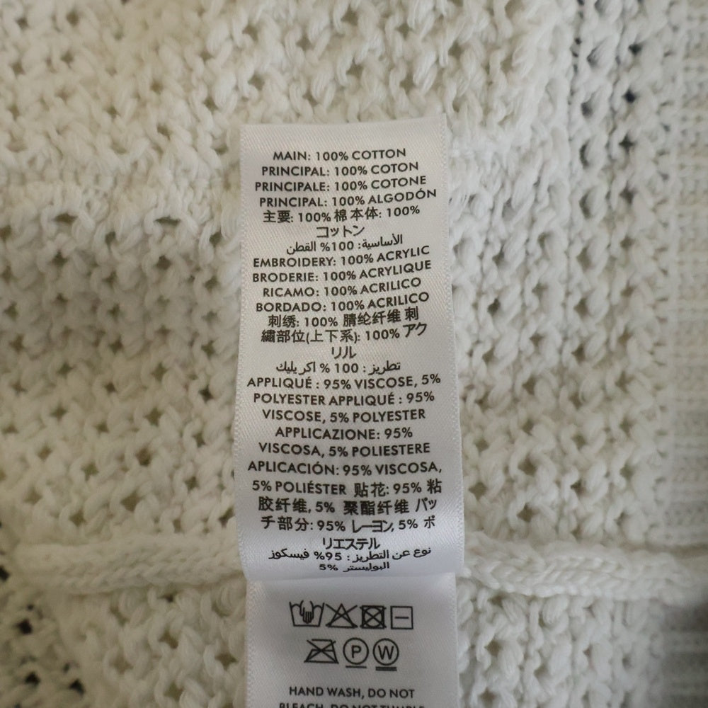 CASABLANCA(カサブランカ) Sporty Crochet Shirt MS25-KW-920-01 スポーティ クロシェット ニット半袖シャツ ホワイト