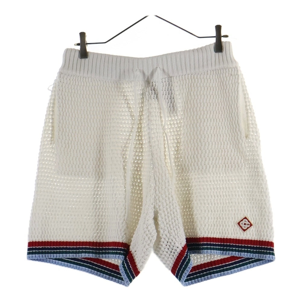 CASABLANCA(カサブランカ) Sporty Crochet Shorts MS25-KW-921-01 スポーティ クロシェット ニットショートパンツ ホワイト