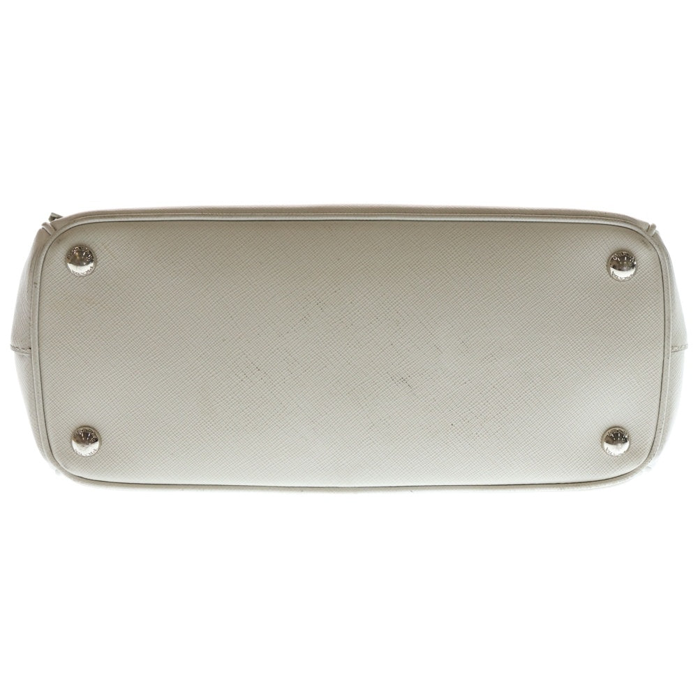 PRADA(プラダ) ガレリア サフィアーノレザー ロゴプレート2WAYハンドバッグ 1BA863 ホワイト