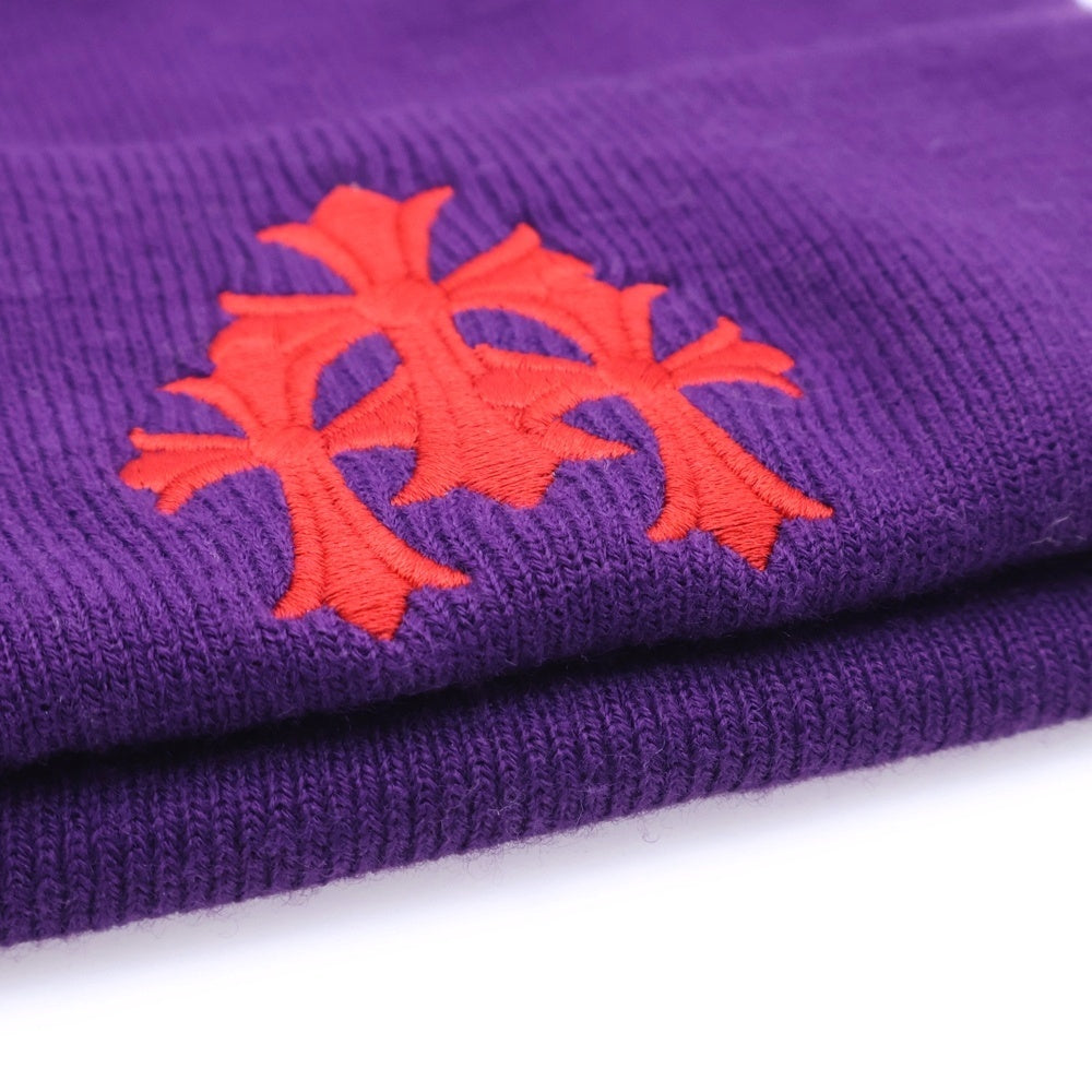 極美品 クロムハーツ トリプルクロスステッチ ビーニー ワッチ ニット帽 CHROME HEARTS(クロムハーツ) WATCH CAP ワッチキャップ トリプル