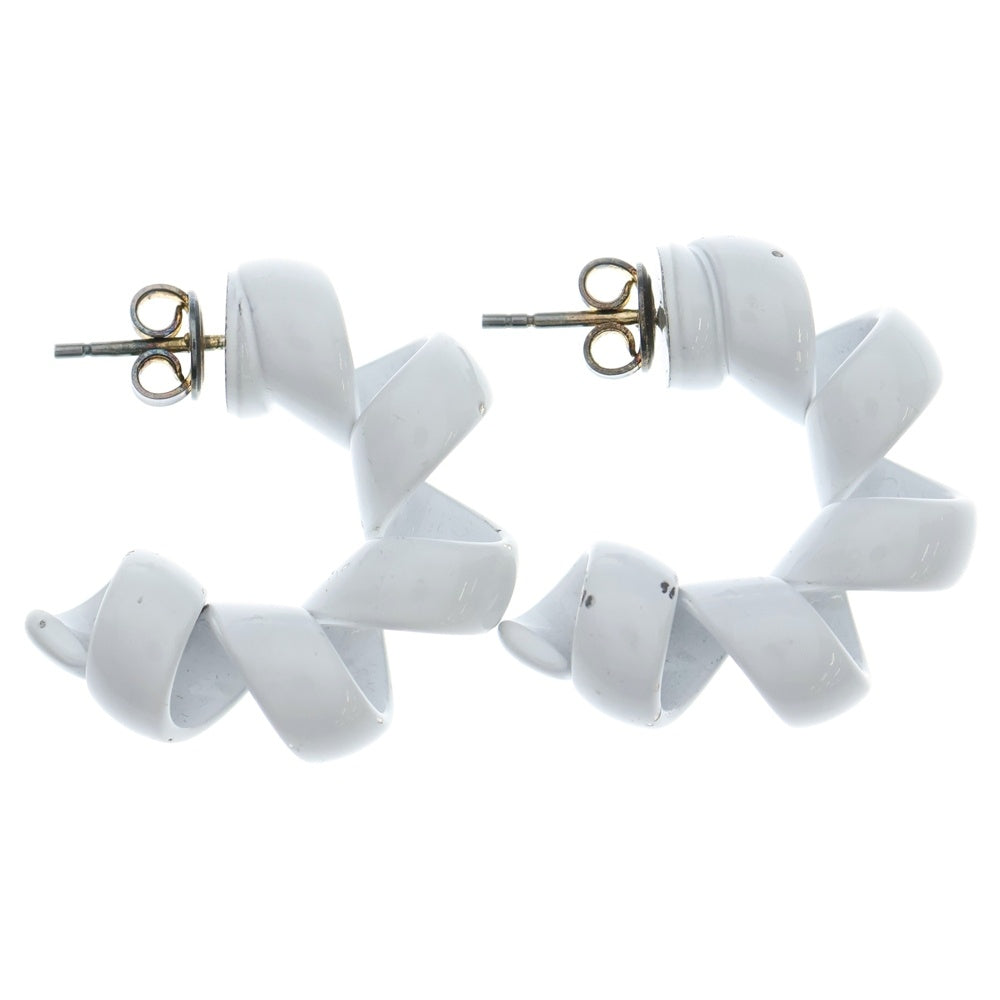 BOTTEGA VENETA(ボッテガヴェネタ) ツイスト フープ ピアス ホワイト