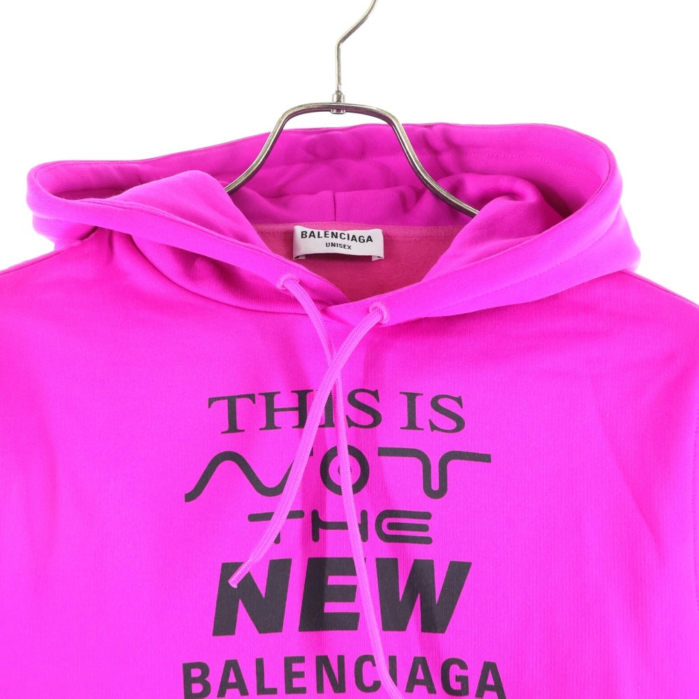 BALENCIAGA(バレンシアガ) 21SS THIS IS NOT 657683 TKVE3 プリント プルオーバーパーカー フーディ ピンク レディース