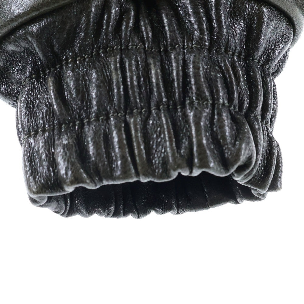 Acne Studios(アクネ ストゥディオズ) 25AW ラムスキン ジップアップ ボンバージャケット カーキ FN-MN-LEAT000293