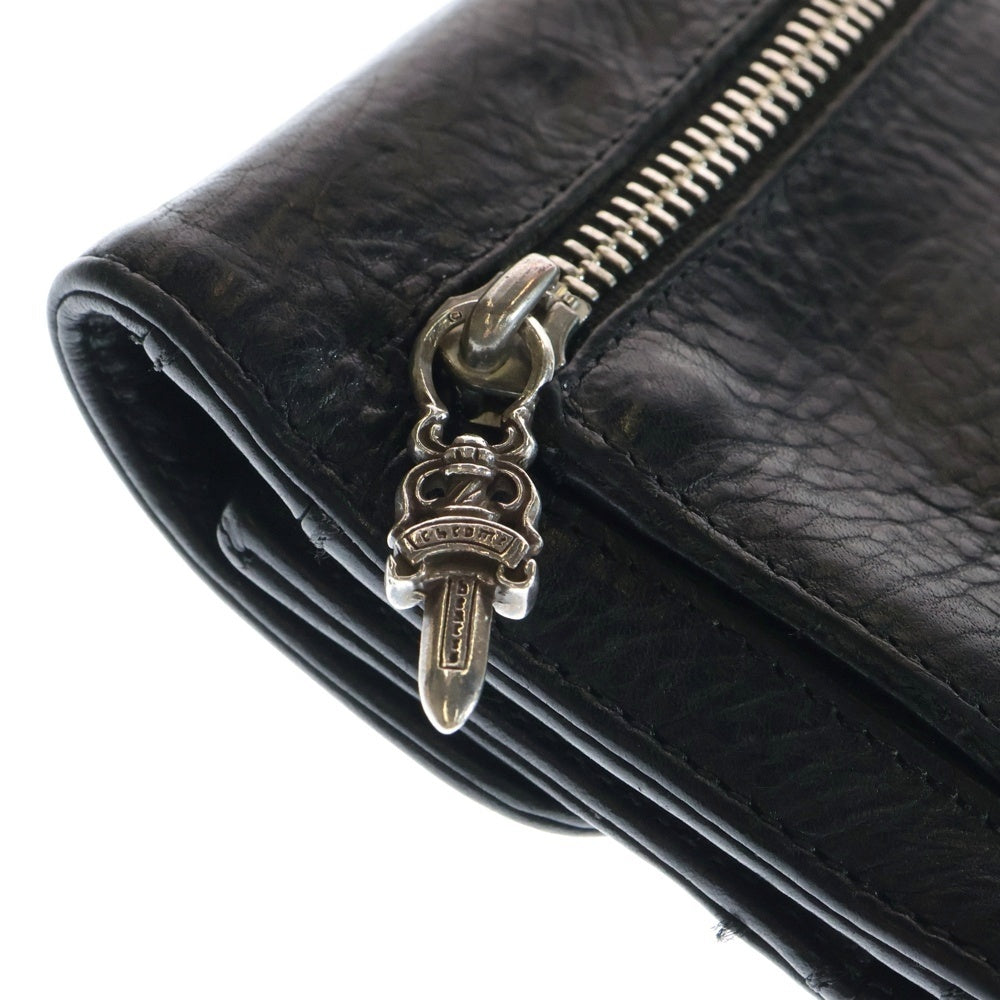 CHROME HEARTS(クロムハーツ) WAVE MINI ウェーブミニ レザーウォレット 財布 ブラックBCA373