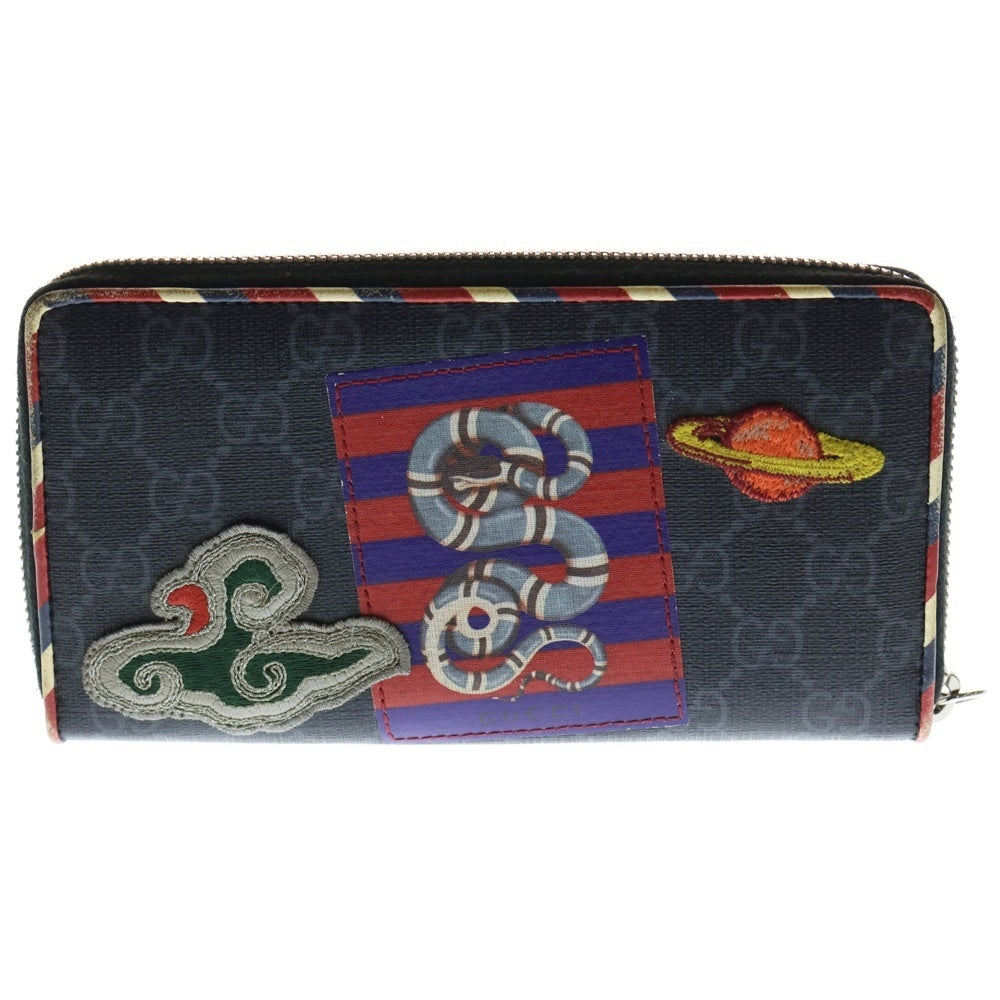 GUCCI(グッチ) ナイトクーリエ GGスプリーム ラウンドジップ 長財布