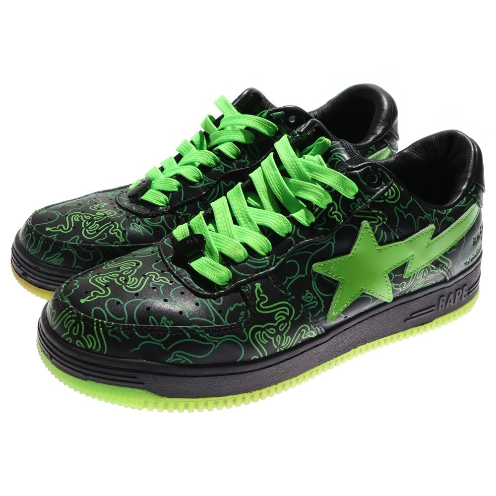 A BATHING APE(アベイシングエイプ) ×RAZER BAPE STA レイザー ベイプスタ リーカットスニーカー ブラック/グリーン US9.5/27.5cm