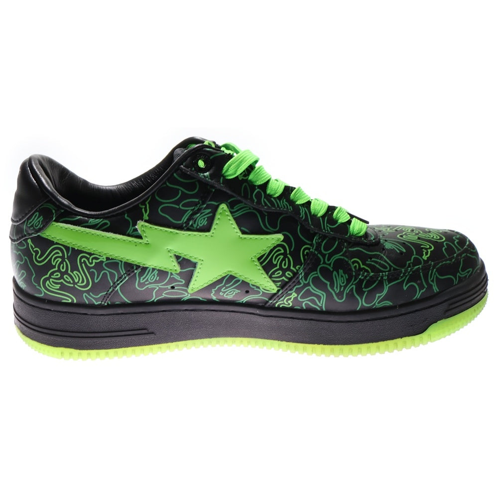 A BATHING APE(アベイシングエイプ) ×RAZER BAPE STA レイザー ベイプスタ リーカットスニーカー ブラック/グリーン US9.5/27.5cm