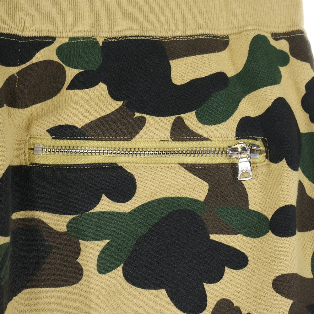 【新品未使用】アベイシングエイプ ハーフパンツエイプカモ ロゴ刺繍スウェット A BATHING APE(アベイシングエイプ) カモ スウェット ジョガーパンツ