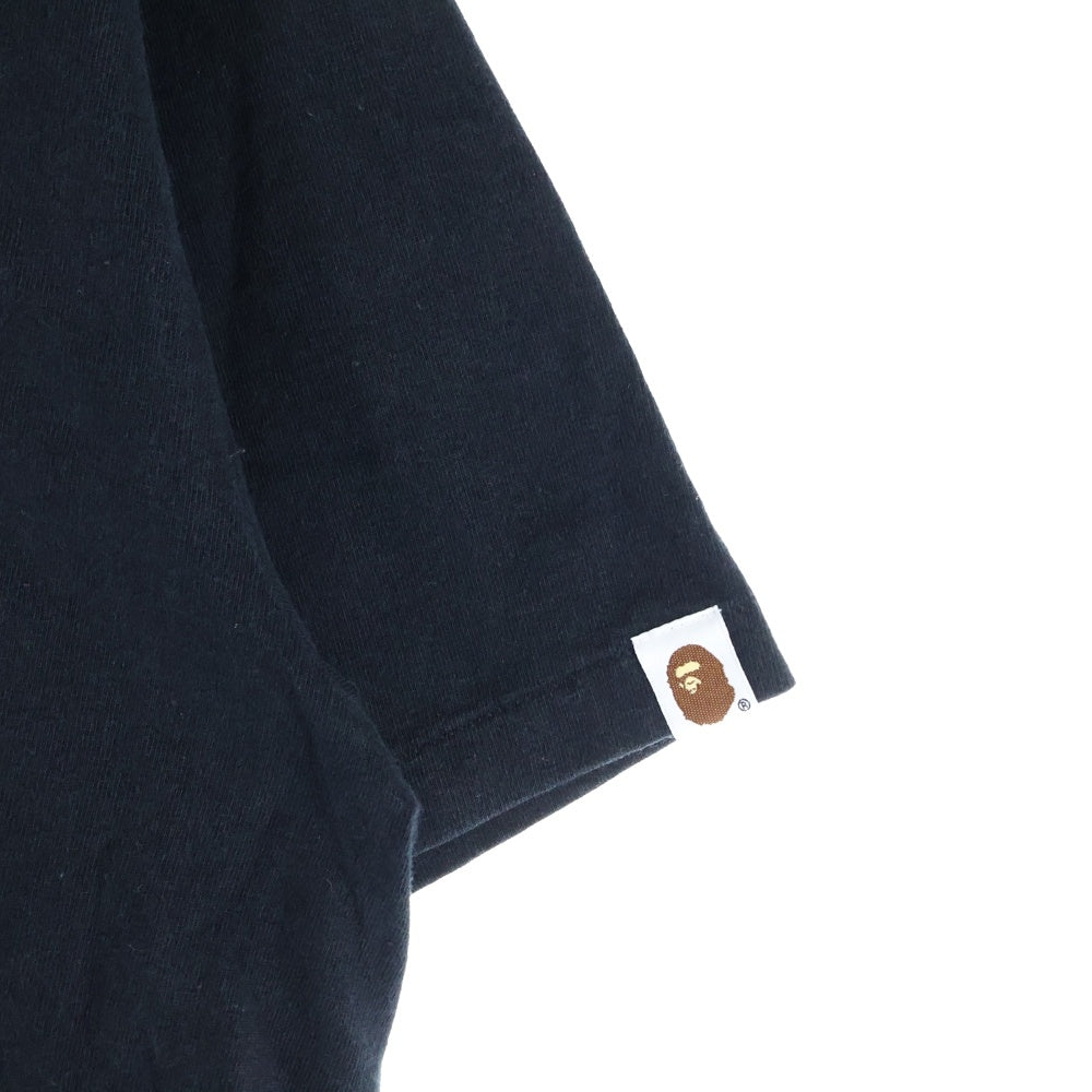 A BATHING APE(アベイシングエイプ) Zip Shark Tee シャーク プリント ジップ プリント 半袖Tシャツ カットソー ブラック