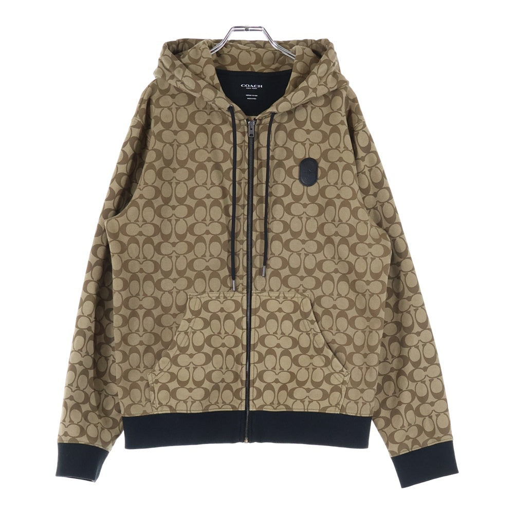 COACH(コーチ) シグネチャー ジップアップ フーディ パーカー ベージュ 6514