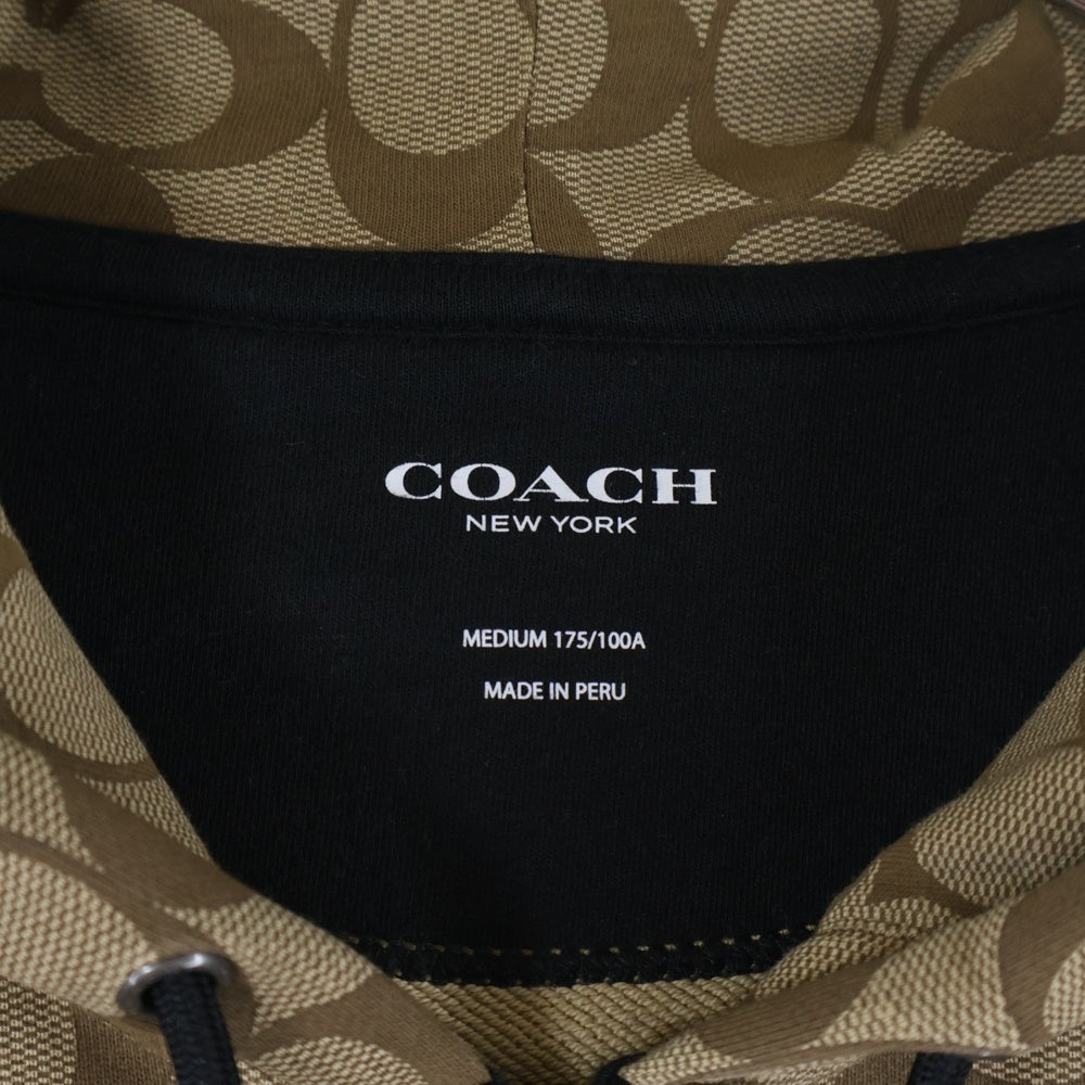 COACH(コーチ) シグネチャー ジップアップ フーディ パーカー ベージュ