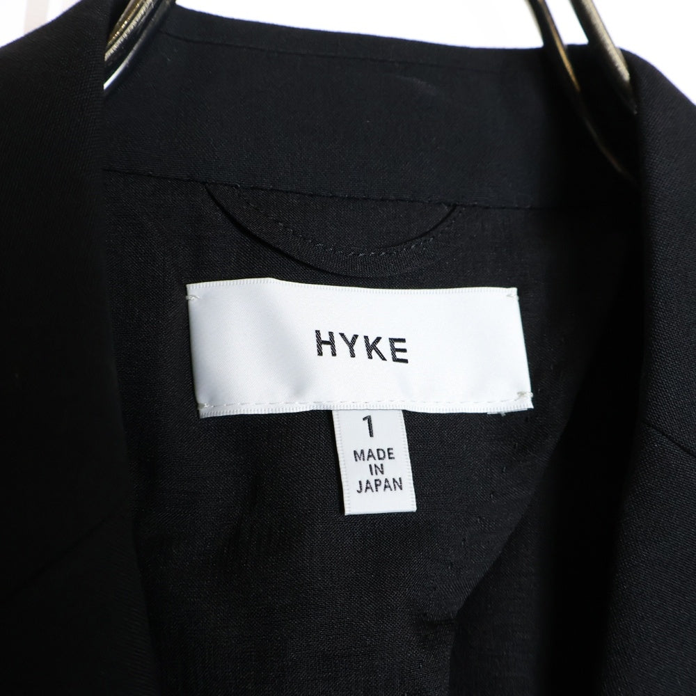 ハイクHYKEベストジレ HYKE(ハイク) 22SS レーヨン混 ロング ジレベスト ジャケット ブラック