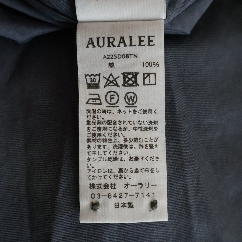 AURALEE(オーラリー) WASHED FINX TWILL ONE-PIECE A22SD08TN シャツワンピース グレー レディース
