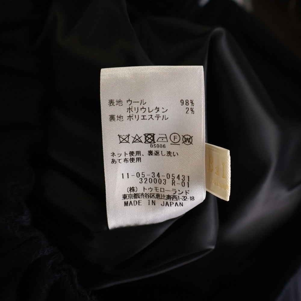 TOMORROWLAND(トゥモローランド) 23AW Ballsey ウール ミディ丈 スカート ネイビー レディース 11-05-34-05431