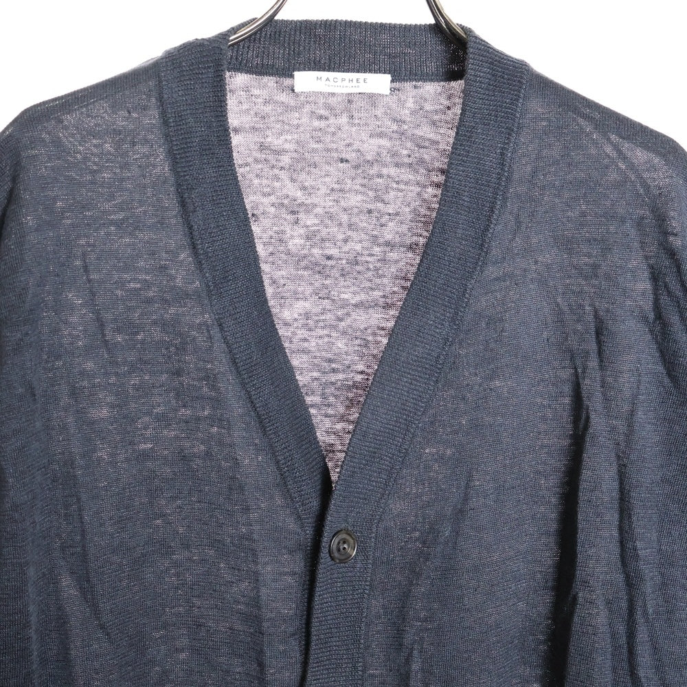 MACPHEE(マカフィ) 22SS リネン ニットカーディガン グレー レディース 12-02-12-02501