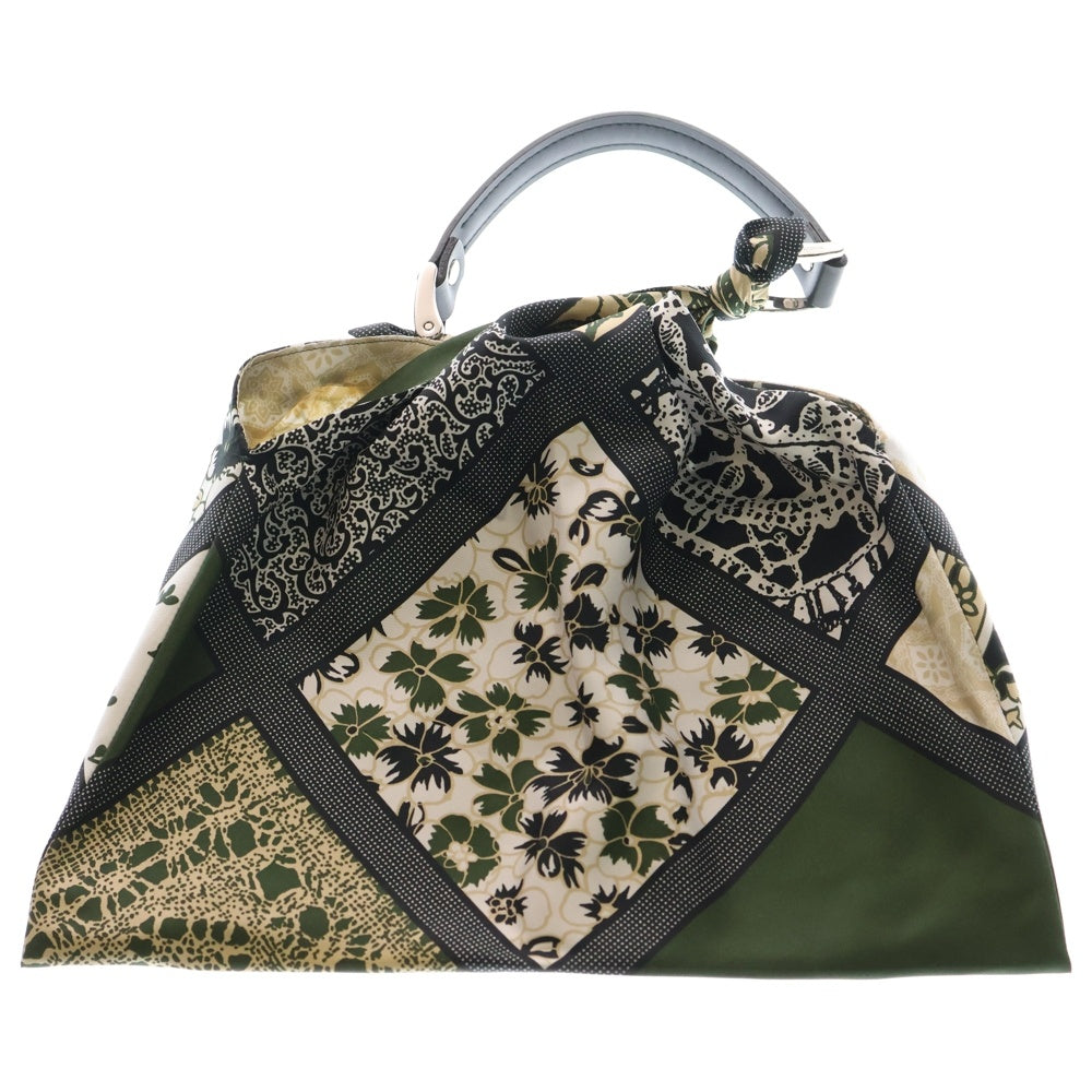 manipuri(マニプリ) スカーフ柄 ハンドバッグ カーキ/ベージュ レディース