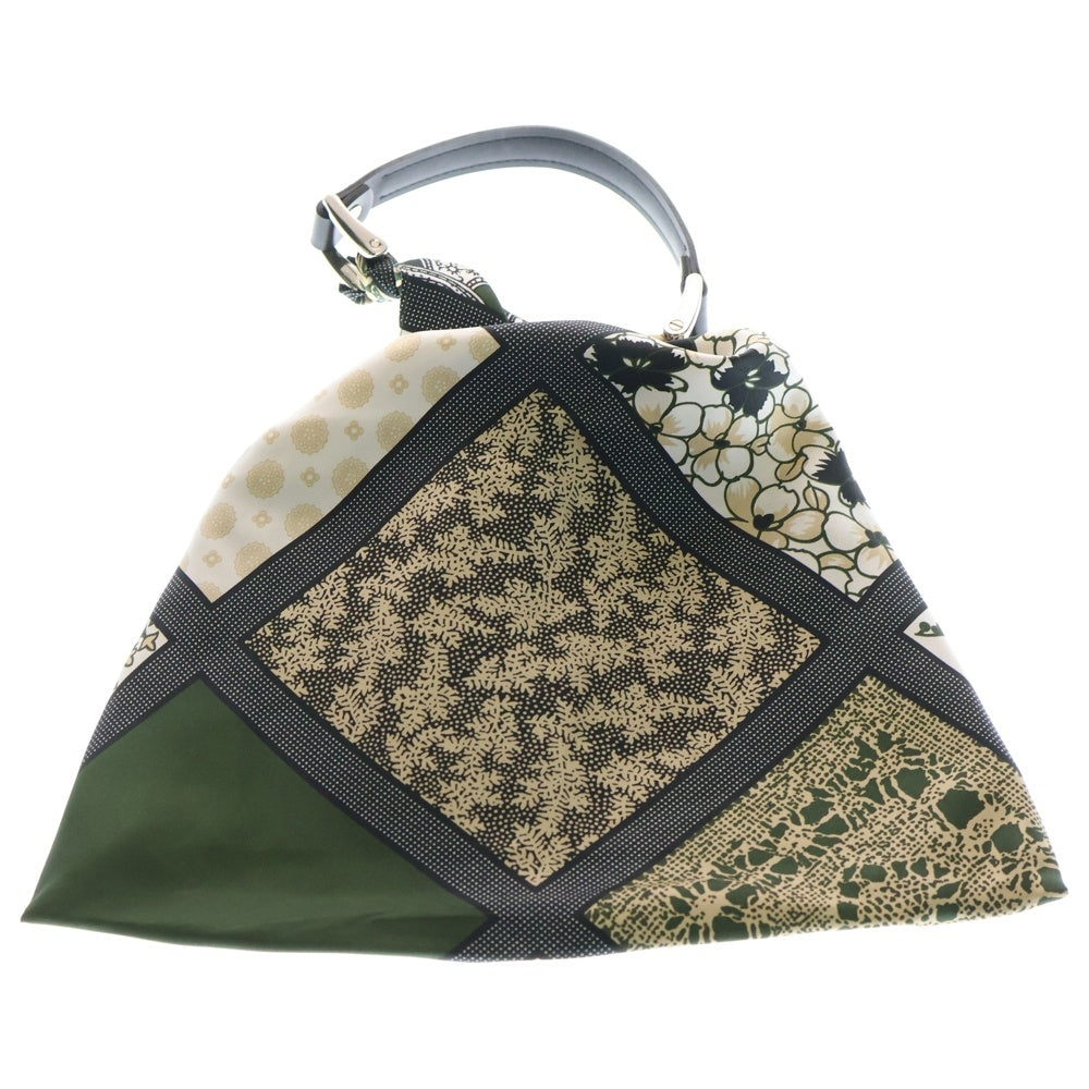 manipuri(マニプリ) スカーフ柄 ハンドバッグ カーキ/ベージュ レディース