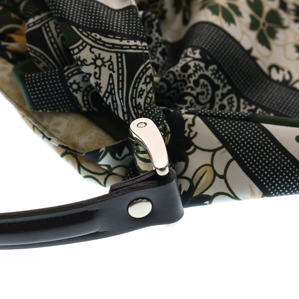 manipuri(マニプリ) スカーフ柄 ハンドバッグ カーキ/ベージュ レディース