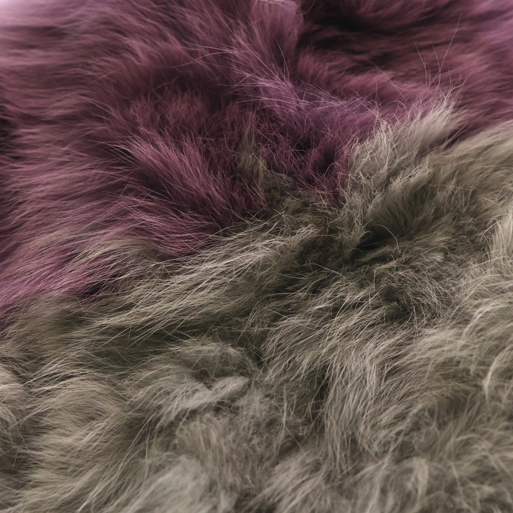 TOMORROWLAND(トゥモローランド) バイカラー ファー ハンドバッグ パープル/グレー