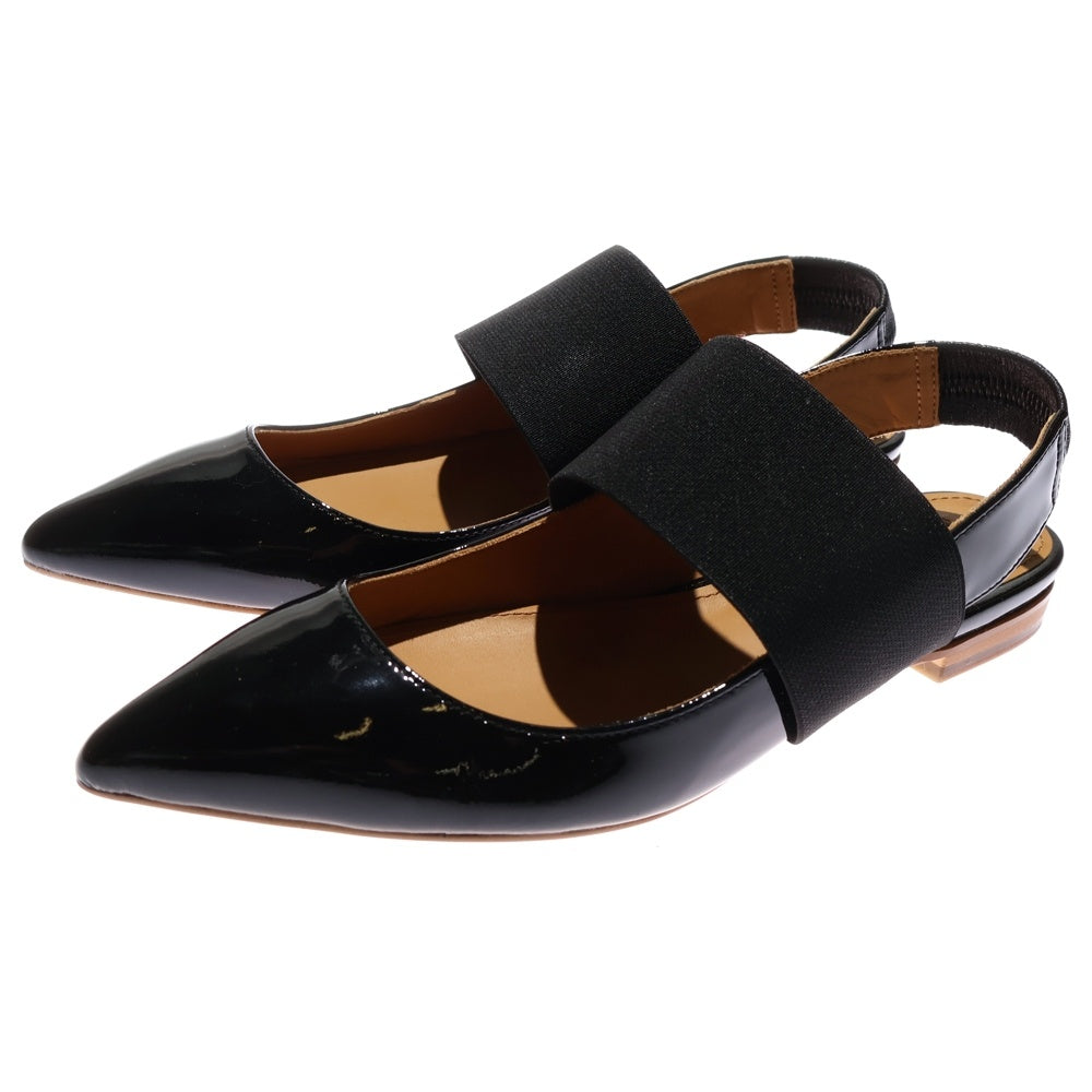 NO BRAND(ノーブランド) 【CHEMBUR】 パテント フラットシューズ ブラック レディース