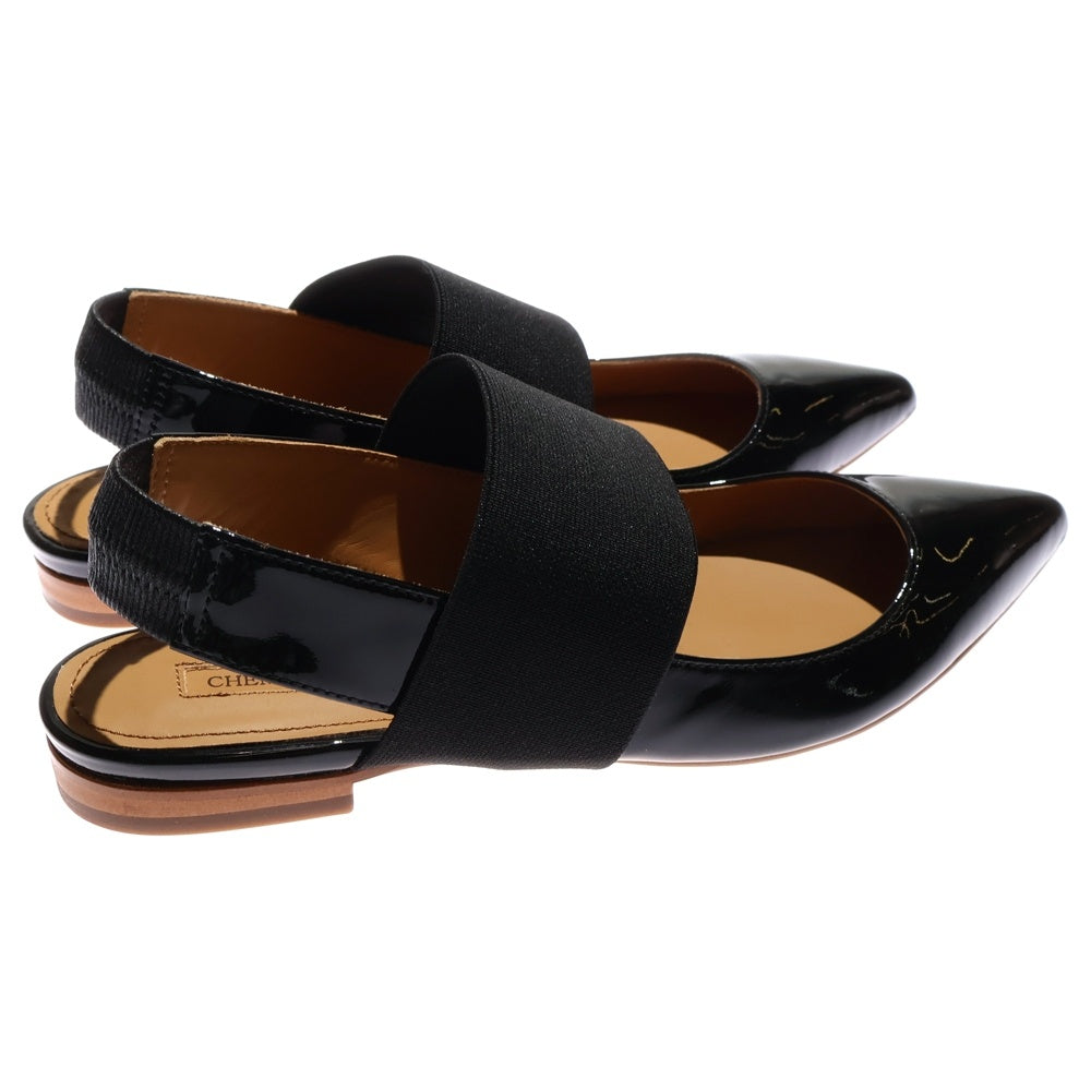 NO BRAND(ノーブランド) 【CHEMBUR】 パテント フラットシューズ ブラック レディース